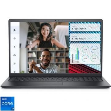 Laptop Dell Vostro 3520, Procesor Intel® Core™ i7-1255U pana la 4.70 GHz , 15.6inch Full HD, 16GB DDR4, 512GB SSD, Intel® Iris® Xe Graphics, Ubuntu, Negru