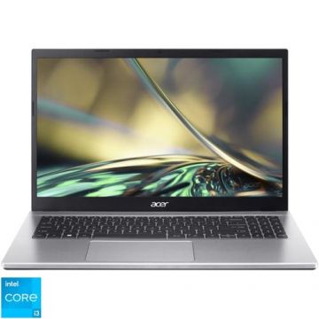Laptop Acer 15.6'' Aspire 3 A315-59, FHD, Procesor Intel® Core™ i3-1215U (10M Cache, up to 4.40 GHz, with IPU), 8GB DDR4, 512GB SSD, GMA UHD, No OS, Argintiu
