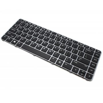 Tastatura HP Folio 1040 G3 Neagra cu Rama Gri iluminata backlit