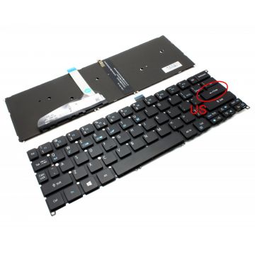 Tastatura Acer 3PZDJKATNP0 iluminata layout US fara rama enter mic