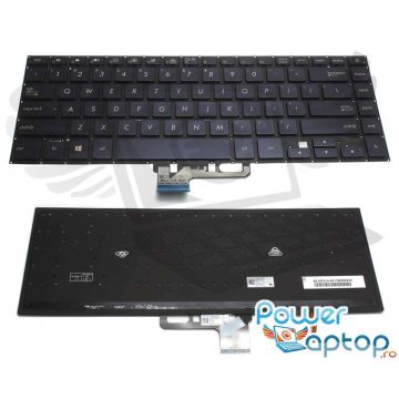 Tastatura Asus 0KNB0 4624US00 iluminata layout US fara rama enter mic