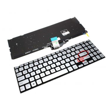 Tastatura Argintie Asus 0KN1-AH3US12 iluminata layout US fara rama enter mic