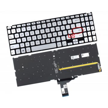 Tastatura Argintie Asus 0KNB0-560DFR00 iluminata layout US fara rama enter mic