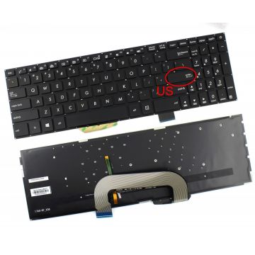 Tastatura Asus 0KN1-2R2FS12 iluminata layout US fara rama enter mic