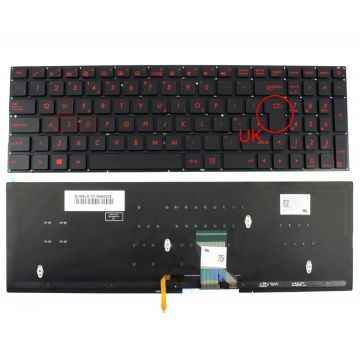 Tastatura Asus 9Z.N8SBQ.X0U iluminata rosu layout UK fara rama enter mare