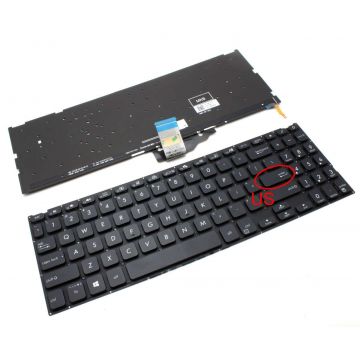 Tastatura Neagra Asus 0KN1-AH1US12 iluminata layout US fara rama enter mic