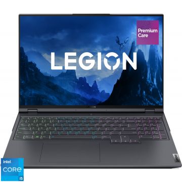 Laptop Lenovo Gaming 16'' Legion 5 Pro 16IAH7H, WQXGA IPS 165Hz G-Sync, Procesor Intel® Core™ i5-12500H (18M Cache, up to 4.50 GHz), 16GB DDR5, 512GB SSD, GeForce RTX 3060 6GB, No OS, Storm Grey, 4-Zone RGB, 3Yr Onsite Premium Care