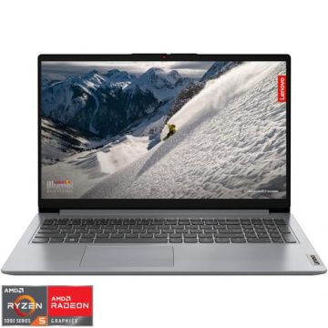 Laptop Lenovo IdeaPad 1 15ALC7 cu procesor AMD Ryzen™ 5 5500U pana la 4.0 GHz, 15.6inch, Full HD, 16GB DDR4, 512GB SSD, AMD Radeon™ Graphics, No OS,Gri