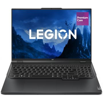 Laptop Lenovo Gaming 16'' Legion Pro 5 16ARX8, WQXGA IPS 240Hz G-Sync, Procesor AMD Ryzen™ 7 7745HX (32M Cache, up to 5.1 GHz), 16GB DDR5, 1TB SSD, GeForce RTX 4070 8GB, No OS, Onyx Grey, 3Yr Onsite Premium Care