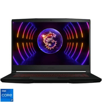 Laptop MSI Gaming 15.6'' Thin GF63 12VE, FHD 144Hz, Procesor Intel® Core™ i7-12650H (24M Cache, up to 4.70 GHz), 16GB DDR4, 1TB SSD, GeForce RTX 4050 6GB, Free DOS, Black