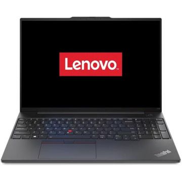 Lenovo Laptop Lenovo ThinkPad E16, Intel Core i7-1355U, 16 inch WUXGA, 24GB RAM, 1TB SSD, No OS, Negru