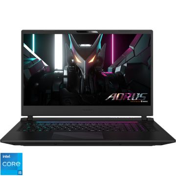 Laptop GIGABYTE Gaming 17.3'' AORUS 17 9SF, FHD 300Hz, Procesor Intel® Core™ i5-12500H (18M Cache, up to 4.50 GHz), 16GB DDR5, 512GB SSD, GeForce RTX 4070 8GB, Free DOS, Black