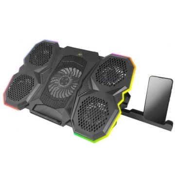 Stand/Cooler notebook Esperanza Gaming laptops, 17.3 inch Breva, 5 ventilatoare, iluminare LED RGB