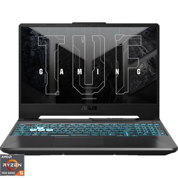 Laptop ASUS Gaming 15.6'' TUF A15 FA506NC, FHD 144Hz, Procesor AMD Ryzen™ 5 7535HS (16M Cache, up to 4.55 GHz), 16GB DDR5, 512GB SSD, GeForce RTX 3050 4GB, No OS, Graphite Black