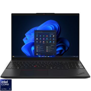 Laptop Lenovo 16'' ThinkPad L16 Gen 1, WUXGA IPS, Procesor Intel® Core™ Ultra 5 125U (12M Cache, up to 4.30 GHz), 16GB DDR5, 512GB SSD, Intel Graphics, Win 11 Pro, Black