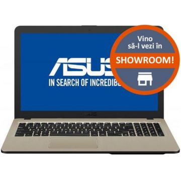 Laptop ASUS VivoBook 15 X540NA-GQ005 (Procesor Intel® Celeron® N3350 (2M Cache, up to 2.40 GHz), Kaby Lake, 15.6inch HD, 4GB, 500GB HDD @5400RPM, Intel® HD Graphics 500, Negru)