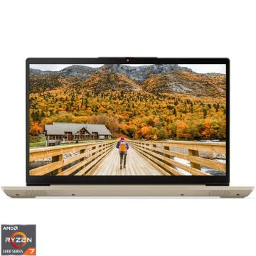 Laptop Lenovo 15.6'' IdeaPad 1 15ALC7, FHD IPS, Procesor AMD Ryzen™ 7 5700U (8M Cache, up to 4.3 GHz), 16GB DDR4, 1TB SSD, Radeon, No OS, Sand