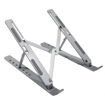 Stand Notebook SPACER SPNS-FOLD-S, 15.6″, Aluminiu, Pliabil si ajustabil, 7 trepte de inaltime