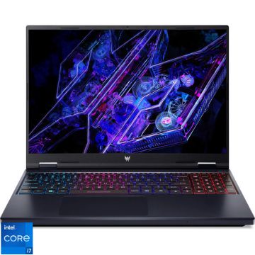 Laptop Acer Gaming 16'' Predator Helios Neo 16 PHN16-72, WUXGA IPS 165Hz, Procesor Intel® Core™ i7 14650HX (30M Cache, up to 5.20 GHz), 16GB DDR5, 512GB SSD, GeForce RTX 4050 6GB, No OS, Black