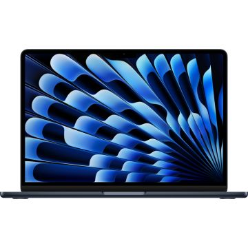 Laptop Apple 13.6'' MacBook Air 13 with Liquid Retina, Apple M3 chip (8-core CPU), 16GB, 512GB SSD, Apple M3 10-core GPU, macOS, Midnight, INT keyboard, 2024