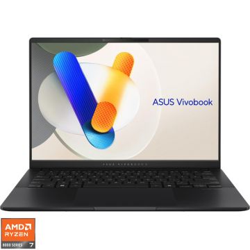 Laptop ASUS 14'' Vivobook S 14 OLED M5406UA, 3K 120Hz, Procesor AMD Ryzen™ 7 8845HS (16M Cache, up to 5.1 GHz), 16GB LPDDR5X, 1TB SSD, AMD Radeon 780M, No OS, Neutral Black