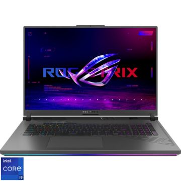 Laptop ASUS Gaming 18'' ROG Strix G18 G814JIR, 2.5K 240Hz G-Sync, Procesor Intel® Core™ i9 14900HX (36M Cache, up to 5.80 GHz), 32GB DDR5, 2TB SSD, GeForce RTX 4070 8GB, No OS, Eclipse Gray