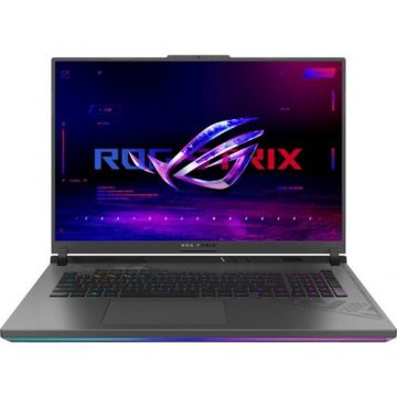 Laptop Gaming ASUS ROG Strix G18 G814JVR (Procesor Intel® Core™ i9-14900HX (36M Cache, up to 5.80 GHz), 18inch 2.5K 240Hz, 16GB, 1TB SSD, NVIDIA GeForce RTX 4060 @8GB, DLSS 3.0, Negru/Gri)