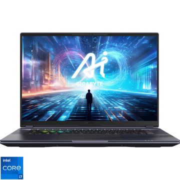 Laptop GIGABYTE Gaming 16'' AORUS 16X 9KG, WQXGA 165Hz, Procesor Intel® Core™ i7-13650HX (24M Cache, up to 4.90 GHz), 16GB DDR5, 1TB SSD, GeForce RTX 4060 8GB, Win 11 Home, Midnight Gray