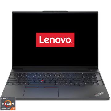 Laptop Lenovo 16'' ThinkPad E16 Gen 2, WUXGA IPS, Procesor AMD Ryzen™ 5 7535HS (16M Cache, up to 4.55 GHz), 16GB DDR5, 512GB SSD, AMD Radeon 660M, No OS, Black