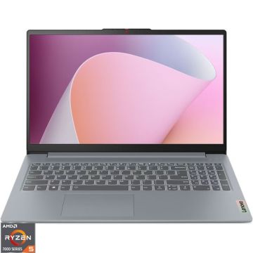 Laptop Lenovo 15.6'' IdeaPad Slim 3 15ABR8, FHD IPS, Procesor AMD Ryzen™ 5 7430U (16M Cache, up to 4.3 GHz), 16GB DDR4, 512GB SSD, AMD Radeon, No OS, Arctic Grey