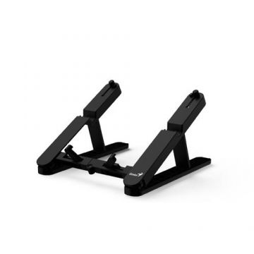 Suport de birou Genius G-STAND M200 pentru notebook, 6 pozitii, suporta dimensiuni 10-17″, pliabil, aluminiu (Negru)