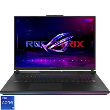 Laptop ASUS Gaming 18'' ROG Strix SCAR 18 G834JZR, 2.5K Mini LED 240Hz G-Sync, Procesor Intel® Core™ i9 14900HX (36M Cache, up to 5.80 GHz), 64GB DDR5, 2TB SSD, GeForce RTX 4080 12GB, No OS, Off Black