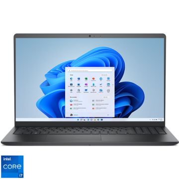 Laptop DELL 15.6'' Vostro 3520 (seria 3000), FHD 120Hz, Procesor Intel® Core™ i7-1255U (12M Cache, up to 4.70 GHz), 16GB DDR4, 512GB SSD, Intel Iris Xe, Win 11 Home, Carbon Black, 3Yr ProSupport