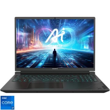 Laptop GIGABYTE Gaming 16'' G6X 9MG, FHD+ 165Hz, Procesor Intel® Core™ i7-13650HX (24M Cache, up to 4.90 GHz), 16GB DDR5, 1TB SSD, GeForce RTX 4050 6GB, Free DOS, Gunmetal Gray