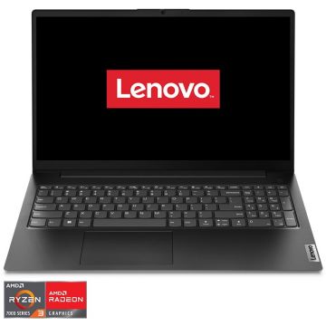 Lenovo Laptop Lenovo Lenovo V15 G4 AMN cu procesor AMD Ryzen™ 3 7320U pana la 4.1GHz, 15.6 Full HD, 8GB Soldered LPDDR5-5500, 256GB SSD, AMD Radeon™ 610M Graphics, No OS, Business, Negru