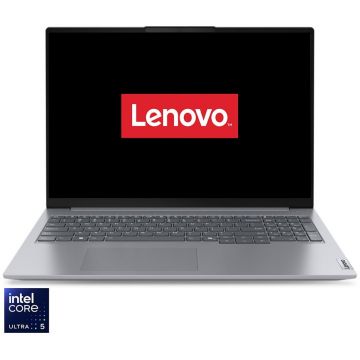 Lenovo Laptop Lenovo ThinkBook 16 G7 IML cu procesor Intel® Core™ Ultra 5 125U pana la 4.3GHz, 16 WUXGA, IPS, 16GB DDR5, 512GB SSD, Intel® Graphics, No OS, 3y on-site Premium Care, Arctic Grey