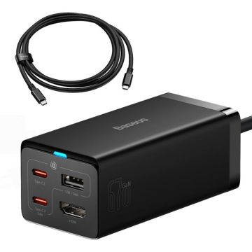 Incarcator De Perete GaN5 Pro 2xUSB-C + USB + HDMI 67W Negru