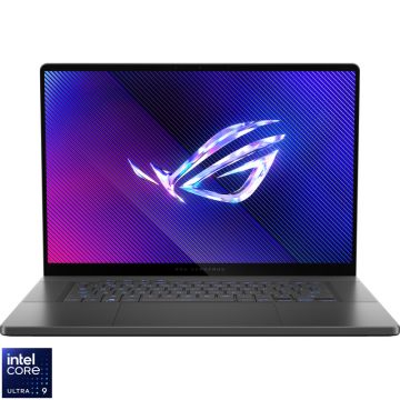 Laptop ASUS Gaming 16'' ROG Zephyrus G16 OLED GU605MY, 2.5K 240Hz G-Sync, Procesor Intel® Core™ Ultra 9 185H (24M Cache, up to 5.10 GHz), 32GB LPDDR5X, 2TB SSD, GeForce RTX 4090 16GB, No OS, Eclipse Gray