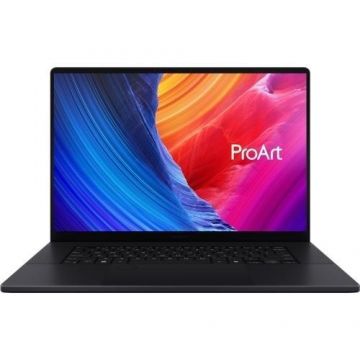 Laptop ASUS ProArt P16 OLED H7606WI (Procesor AMD Ryzen™ AI 9 HX 370 (24M Cache, up to 5.10 GHz), 16inch 4K Touch, 64GB LPDDR5X, 2TB SSD, NVIDIA GeForce RTX 4070 @8GB, DLSS 3.0, Win 11 Pro, Negru)