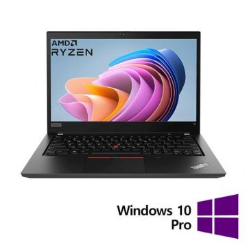 Laptop Refurbished LENOVO ThinkPad T14 Gen 1, AMD Ryzen 5 Pro 4650U 2.10 - 4.00GHz, 16GB DDR4, 512GB SSD, 14 Inch Full HD, Webcam, Tastatura US + Windows 10 Pro