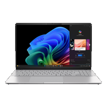 Laptop ASUS Vivobook S 15 S5507QA (Procesor Snapdragon® X Plus X1P-42-100, 15.6inch OLED 3K 120Hz, 16GB, 1TB SSD, Qualcomm® Adreno Graphics, Win 11 Home, Argintiu)