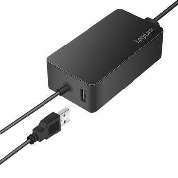 Alimentator retea 220V LOGILINK, pentru Microsoft Surface, compatibil cu Pro si Laptop/Go/Book, 65W, USB 5V/4A, 1.5m, Negru