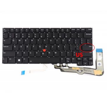 Tastatura Lenovo KT0121B2BS01USA00 iluminata layout US fara rama enter mic