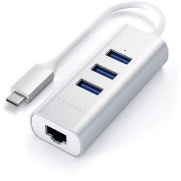 Satechi Satechi Aluminium Type-C Hub (3x USB 3.0,Ethernet) - Silver