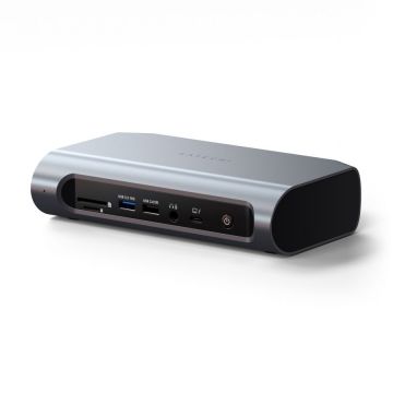 Satechi Satechi Thunderbolt Multimedia Pro Dock (2x DisplayPort,2x HDMI,1x Thunder4,1x USB-C 3.2,3x USB-A 3.2,2x USB-A 3.2,1x USB 2.0 ,SD/Micro SD,3.5mm Audio,Ethernets ,Kensington Lock,DC/20VPort-135W Power inc.) - Grey