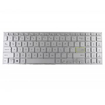 Tastatura Argintie Asus VivoBook S15 S533 iluminata layout US fara rama enter mic