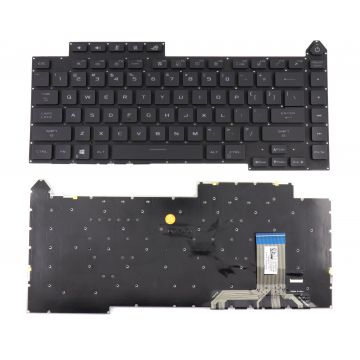 Tastatura Neagra Asus 6037B0210401 V202826AS1 iluminata RGB cu modul layout US fara rama enter mic