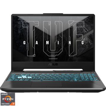 Laptop ASUS Gaming 15.6'' TUF A15 FA506NFR, FHD 144Hz, Procesor AMD Ryzen™ 7 7435HS (16M Cache, up to 4.50 GHz), 16GB DDR5, 512GB SSD, GeForce RTX 2050 4GB, No OS, Graphite Black