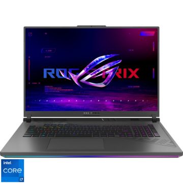 Laptop ASUS Gaming 18'' ROG Strix G18 G814JI, QHD+ 240Hz, Procesor Intel® Core™ i7-13650HX (24M Cache, up to 4.90 GHz), 32GB DDR5, 1TB SSD, GeForce RTX 4070 8GB, No OS, Eclipse Gray