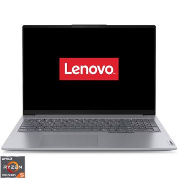 Laptop Lenovo 16'' ThinkBook 16 G7 ARP, WUXGA IPS, Procesor AMD Ryzen™ 5 7535HS (16M Cache, up to 4.55 GHz), 16GB DDR5, 512GB SSD, AMD Radeon 660M, No OS, Arctic Grey